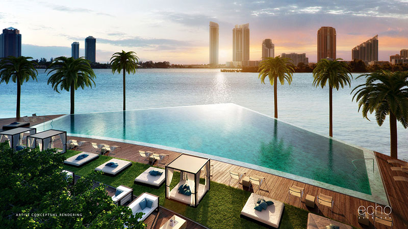 ECHO Aventura, New Luxury Waterfront Residences - Infinity Pool
