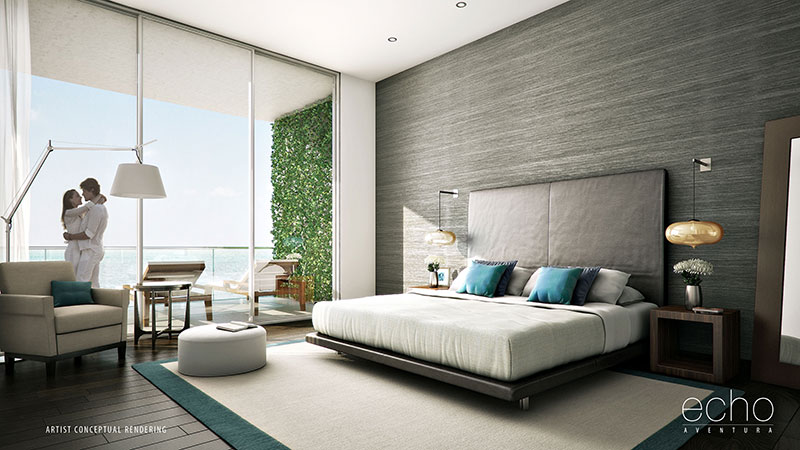 ECHO Aventura, New Luxury Waterfront Residences - Master Bedroom