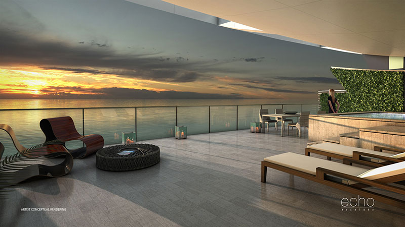 ECHO Aventura, New Luxury Waterfront Residences - Penthouse Terrace