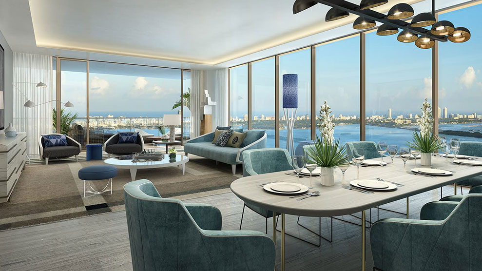 Elysee, New Luxury Boutique Tower in Edgewater Miami -  Livingroom