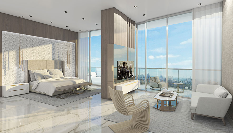 Penthouse Master Bedroom and Family Room