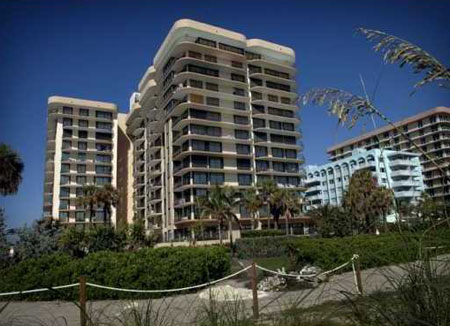 Champlain Towers condos in Surfside, Miami Beach, Florida