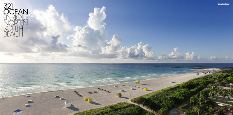 321 Ocean Residences Miami Beach, Southeast view