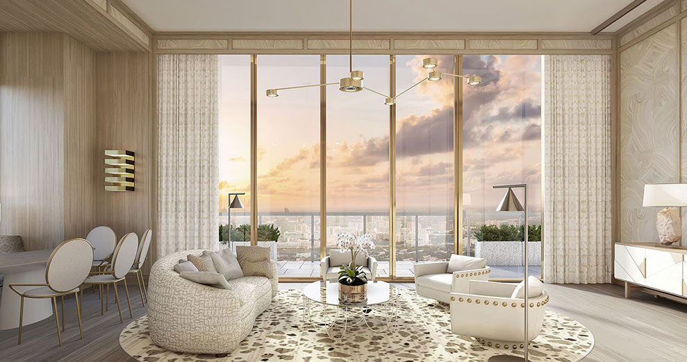Elysee, New Luxury Boutique Tower in Edgewater Miami - Livingroom