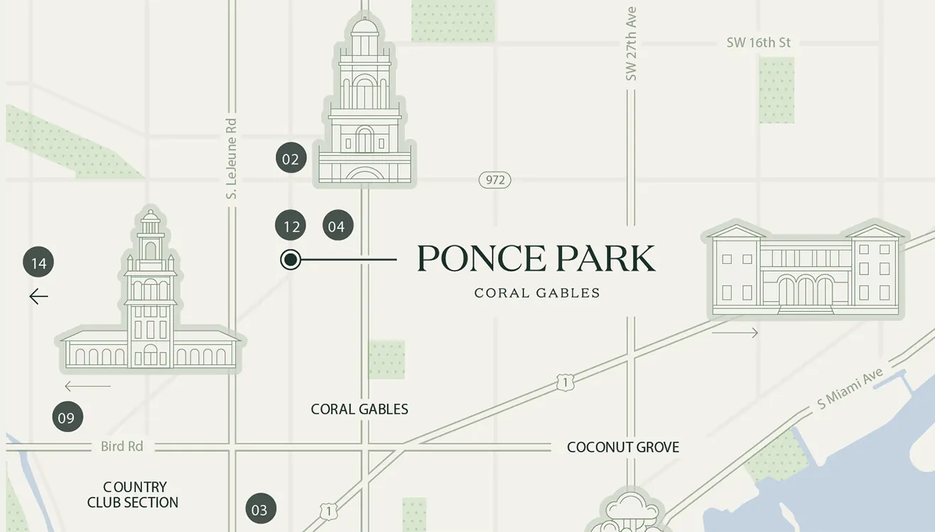 Ponce Park Coral Gables Location