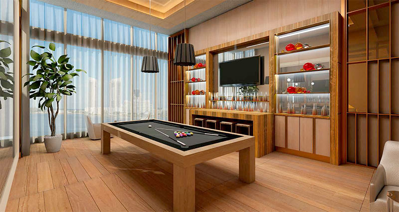 Prive, Private Island Residences in Aventura  - Billiard Room